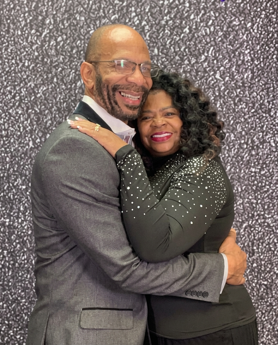 Pastor Tyrone Hunt and 1st Lady Eva Faye Mathews-Hunt embracing